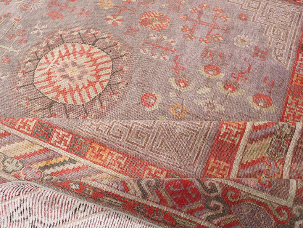 Antique East Turkestan Khotan Long and Narrow Carpet, No.31840 - Gsblank