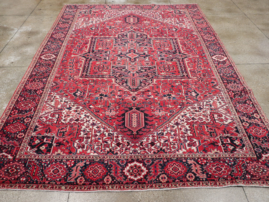 Vintage Persian Heriz Room Size Carpet, No.31864 - Gsblank