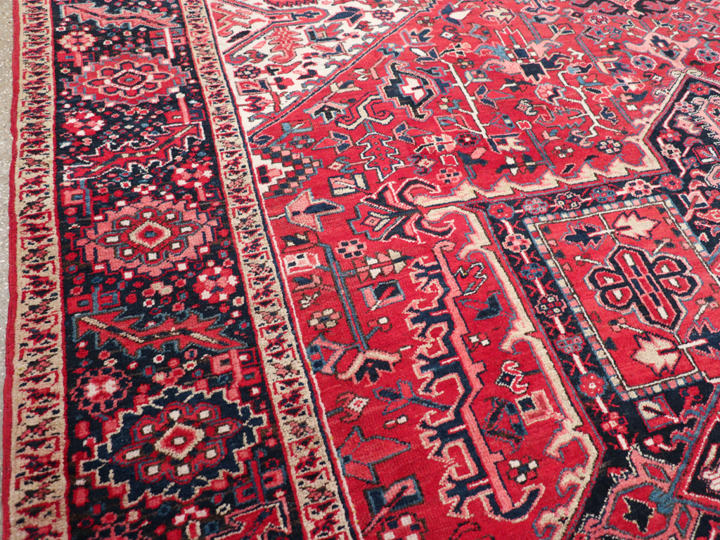 Vintage Persian Heriz Room Size Carpet, No.31864 - Gsblank