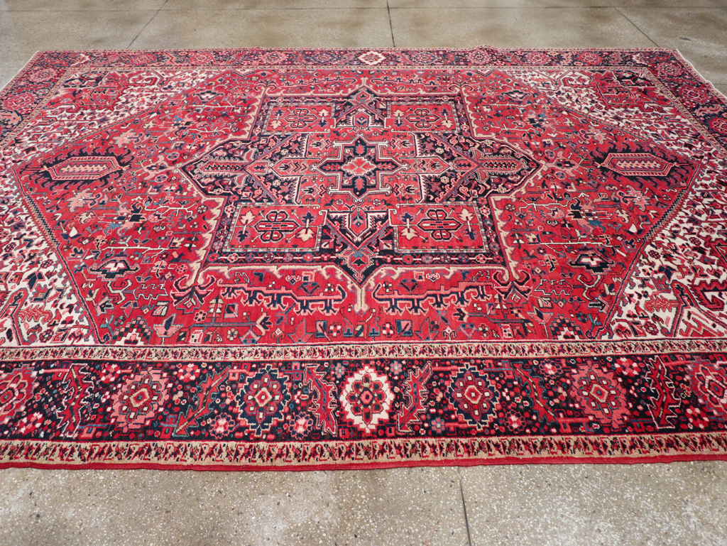 Vintage Persian Heriz Room Size Carpet, No.31864 - Gsblank