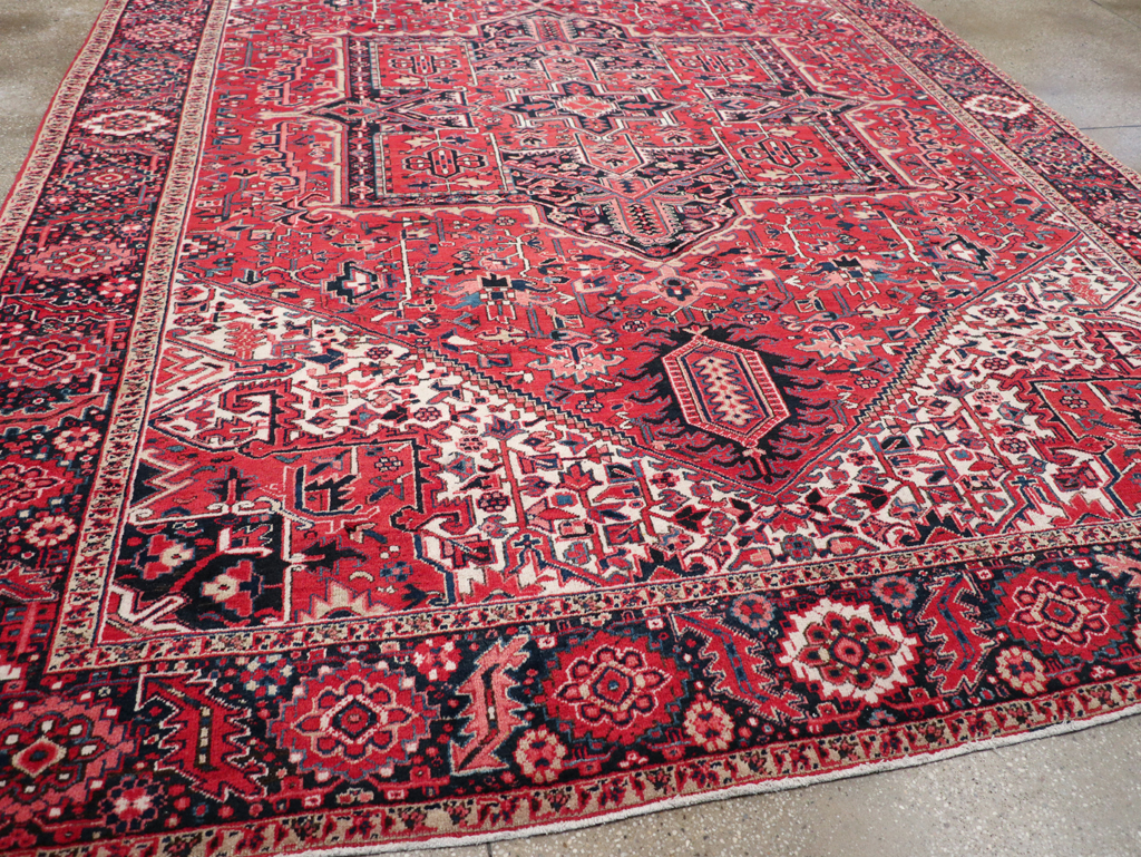 Vintage Persian Heriz Room Size Carpet, No.31864 - Gsblank