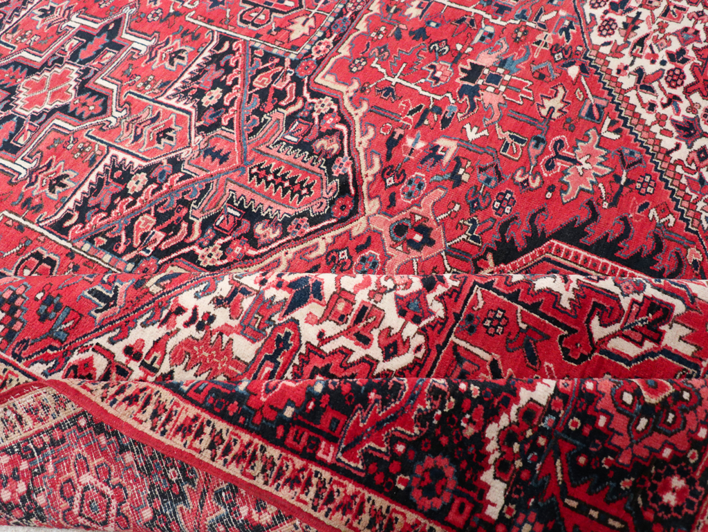 Vintage Persian Heriz Room Size Carpet, No.31864 - Gsblank