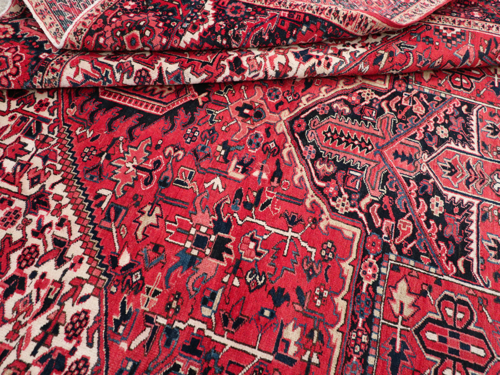 Vintage Persian Heriz Room Size Carpet, No.31864 - Gsblank