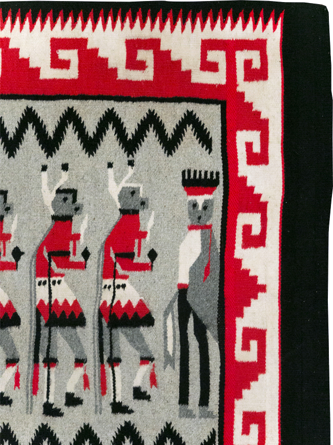 Vintage American Navajo Pictorial Rug, No.31869 - Gsblank