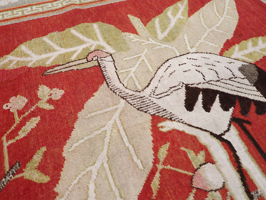 Antique East Turkestan Khotan Pictorial Accent Rug, No.31881 - Gsblank