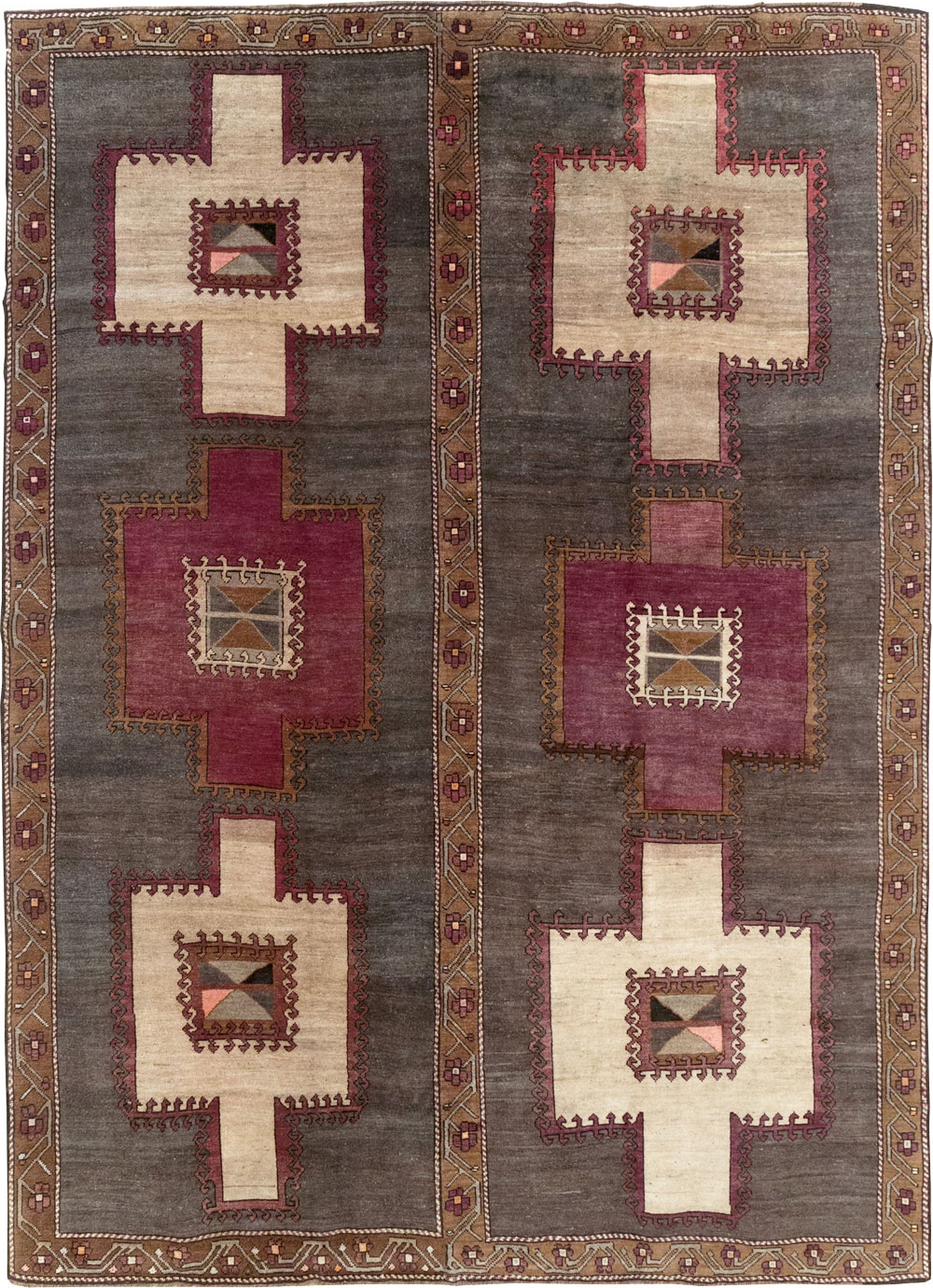 Tribal Vintage Turkish Anatolian Room Size Carpet, No.31897 - Gsblank