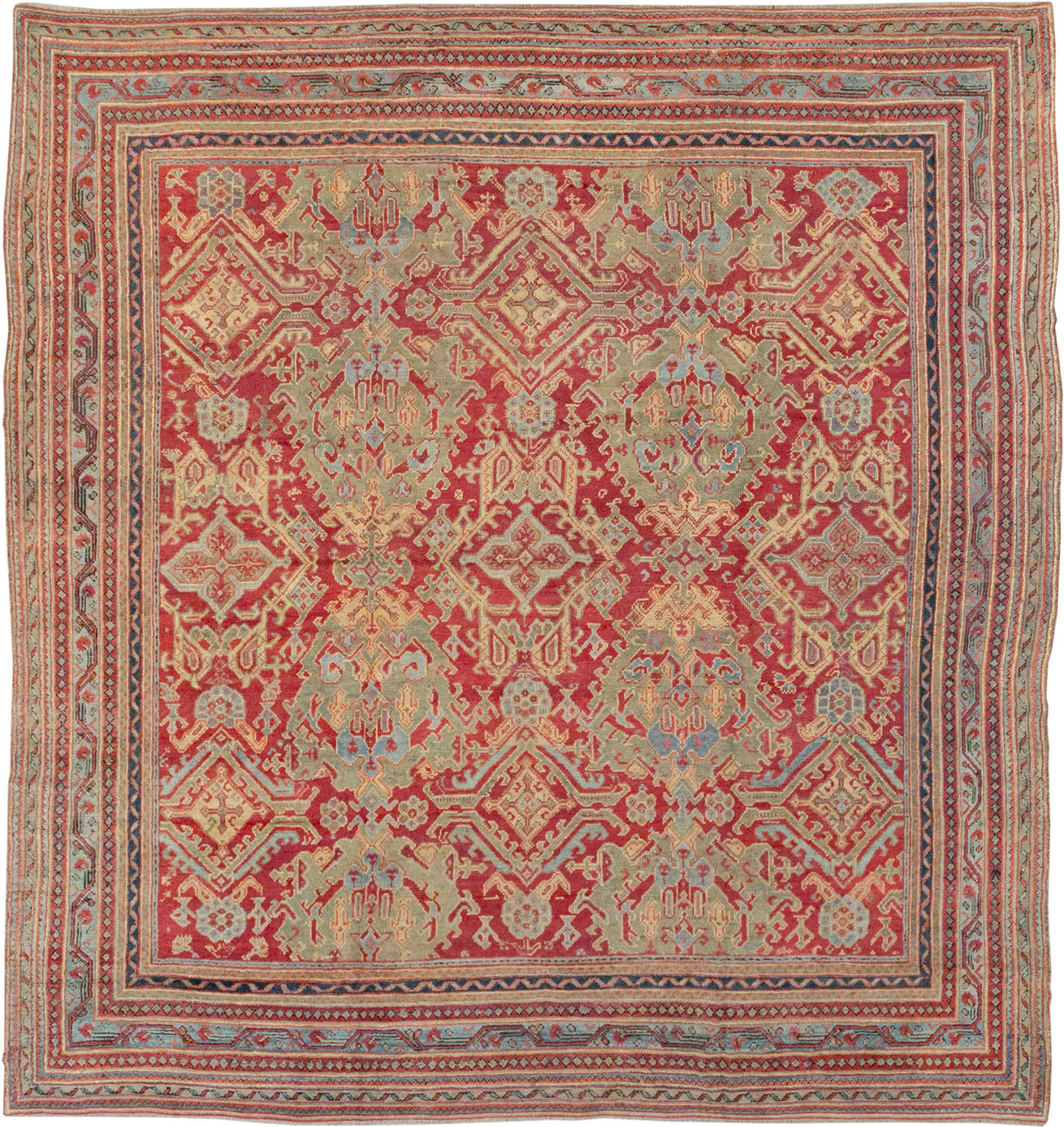 Antique Turkish Oushak Large Room Size Carpet, No.31899 - Gsblank