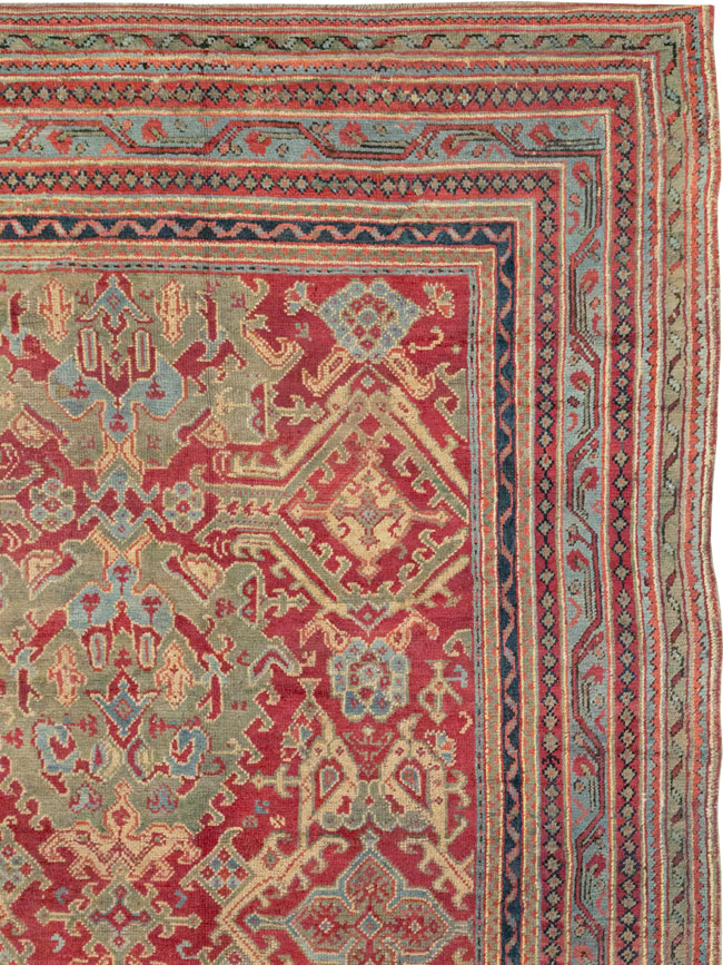Antique Turkish Oushak Large Room Size Carpet, No.31899 - Gsblank