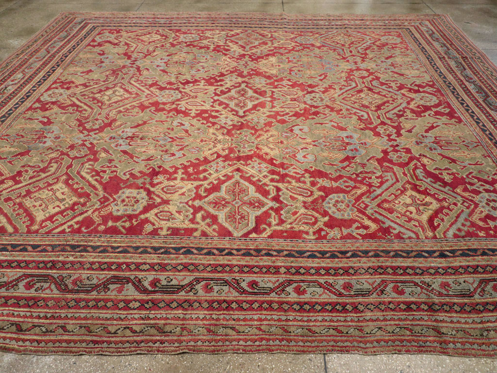 Antique Turkish Oushak Large Room Size Carpet, No.31899 - Gsblank