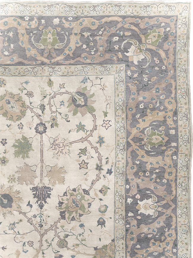 Vintage Turkish Oushak Large Square Room Size Carpet, No.31911 - Gsblank