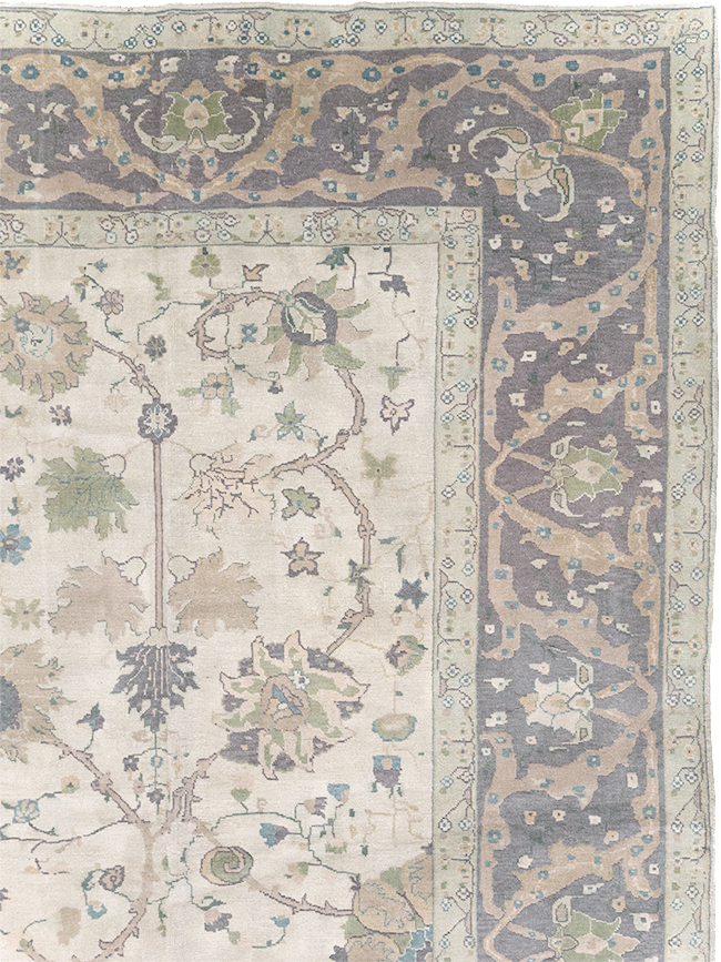 Vintage Turkish Oushak Large Square Room Size Carpet, No.31911 - Gsblank