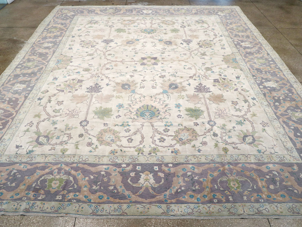 Vintage Turkish Oushak Large Square Room Size Carpet, No.31911 - Gsblank