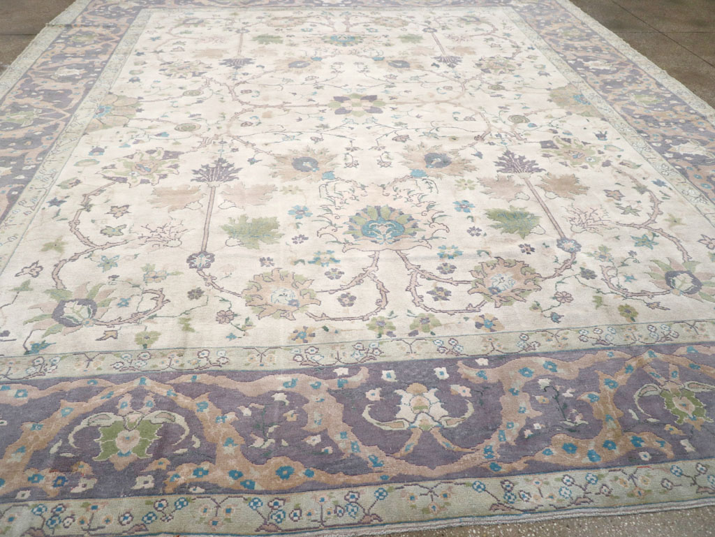 Vintage Turkish Oushak Large Square Room Size Carpet, No.31911 - Gsblank