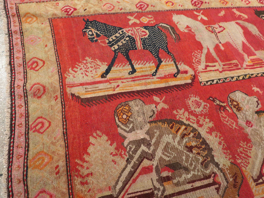 Antique Russian Karabagh Pictorial Rug, No.31914 - Gsblank