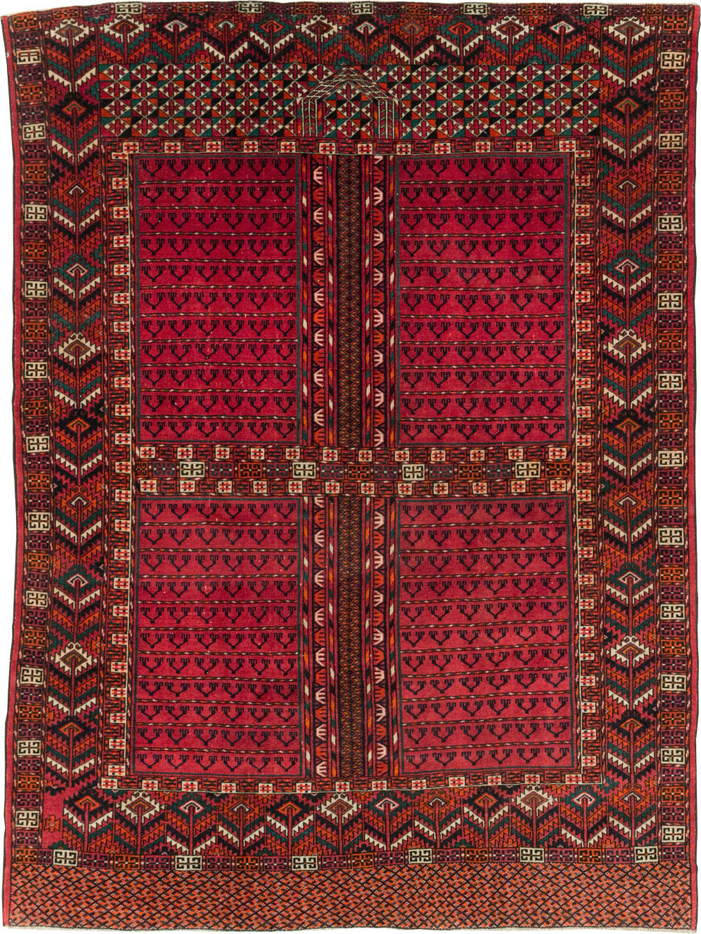 Vintage Central Asian Tekke Accent Rug, No.31915 - Gsblank