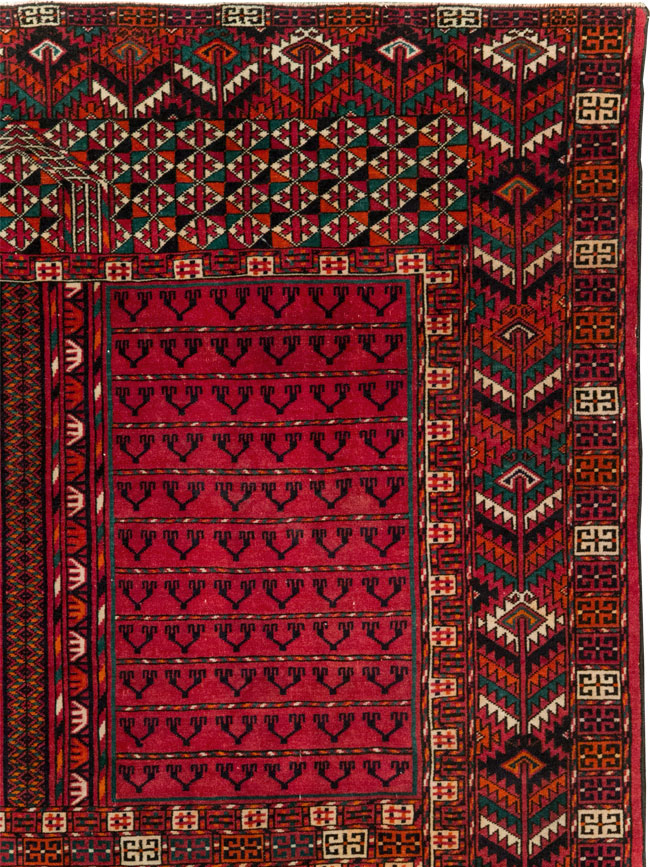 Vintage Central Asian Tekke Accent Rug, No.31915 - Gsblank