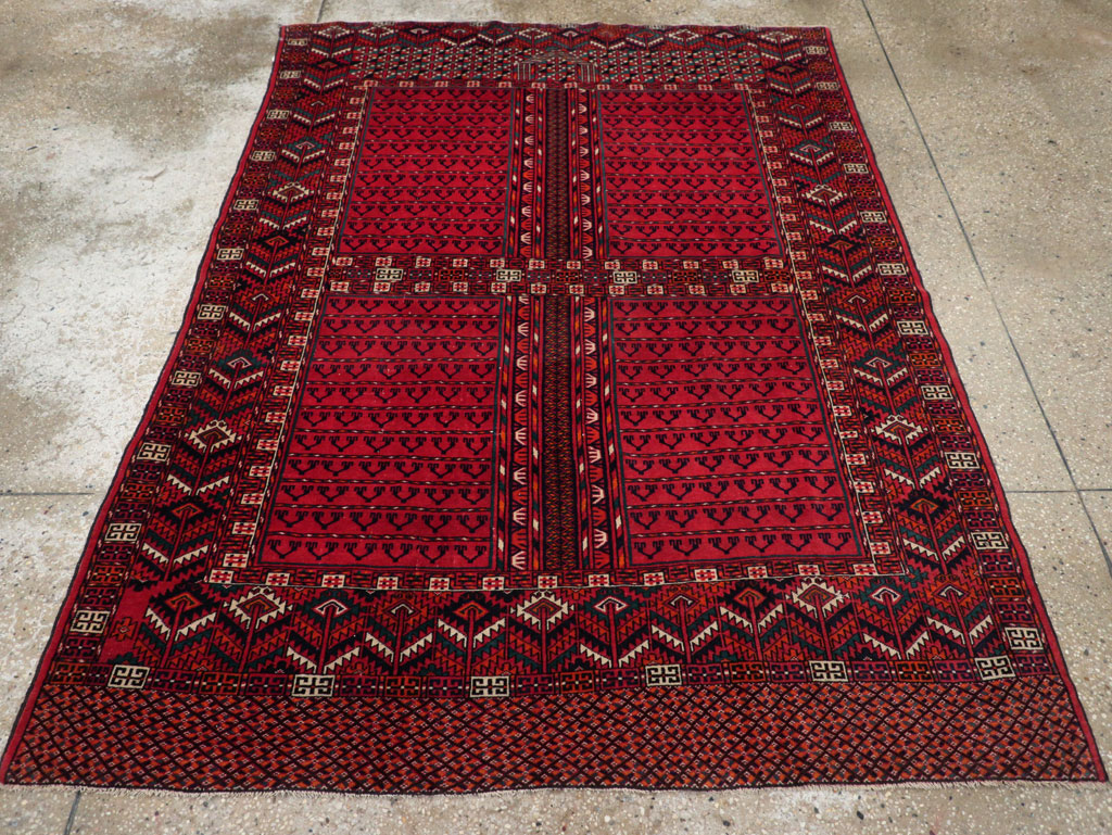 Vintage Central Asian Tekke Accent Rug, No.31915 - Gsblank