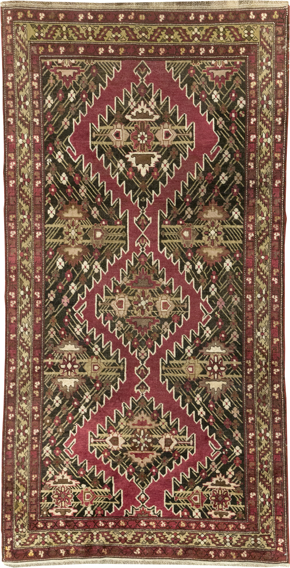 Antique Caucasian Karabagh Accent Rug, No.31923 - Gsblank