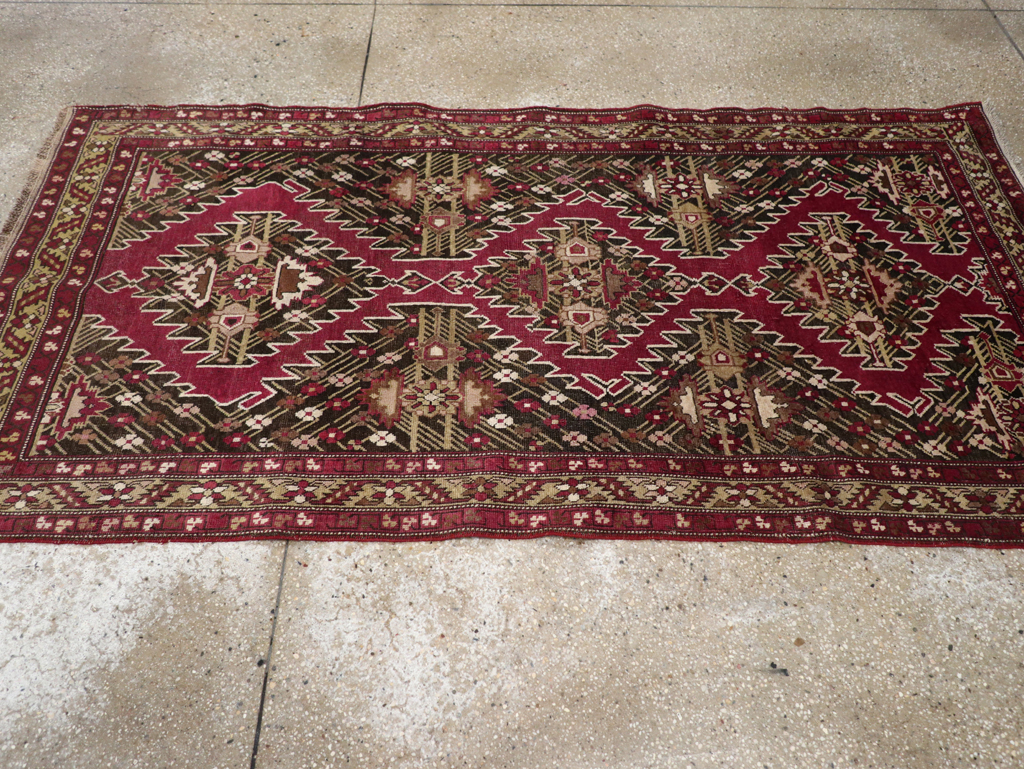 Antique Caucasian Karabagh Accent Rug, No.31923 - Gsblank