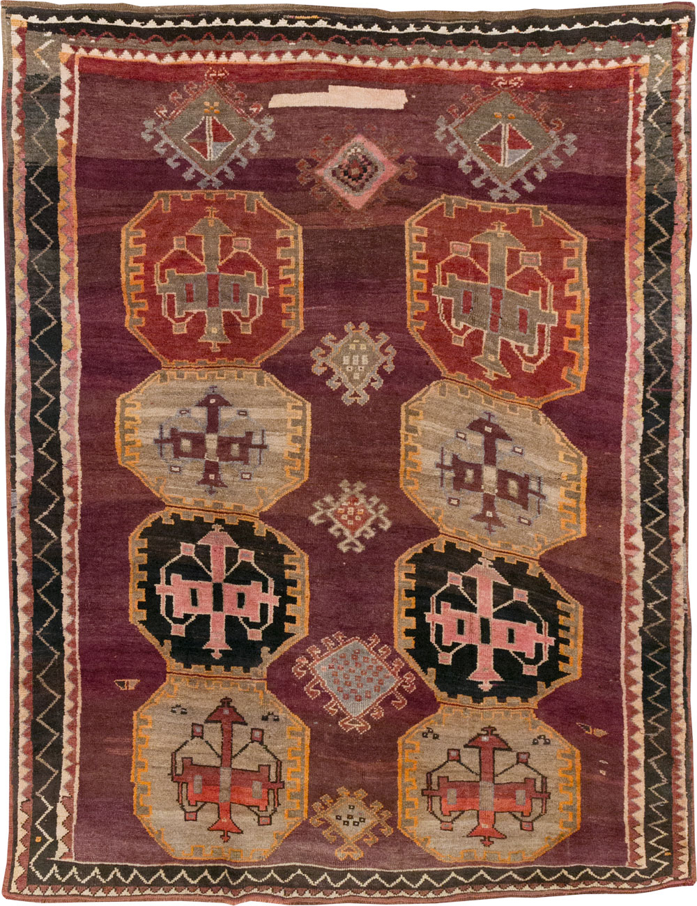 Vintage Turkish Anatolian Small Room Size Carpet, No.31925 - Gsblank
