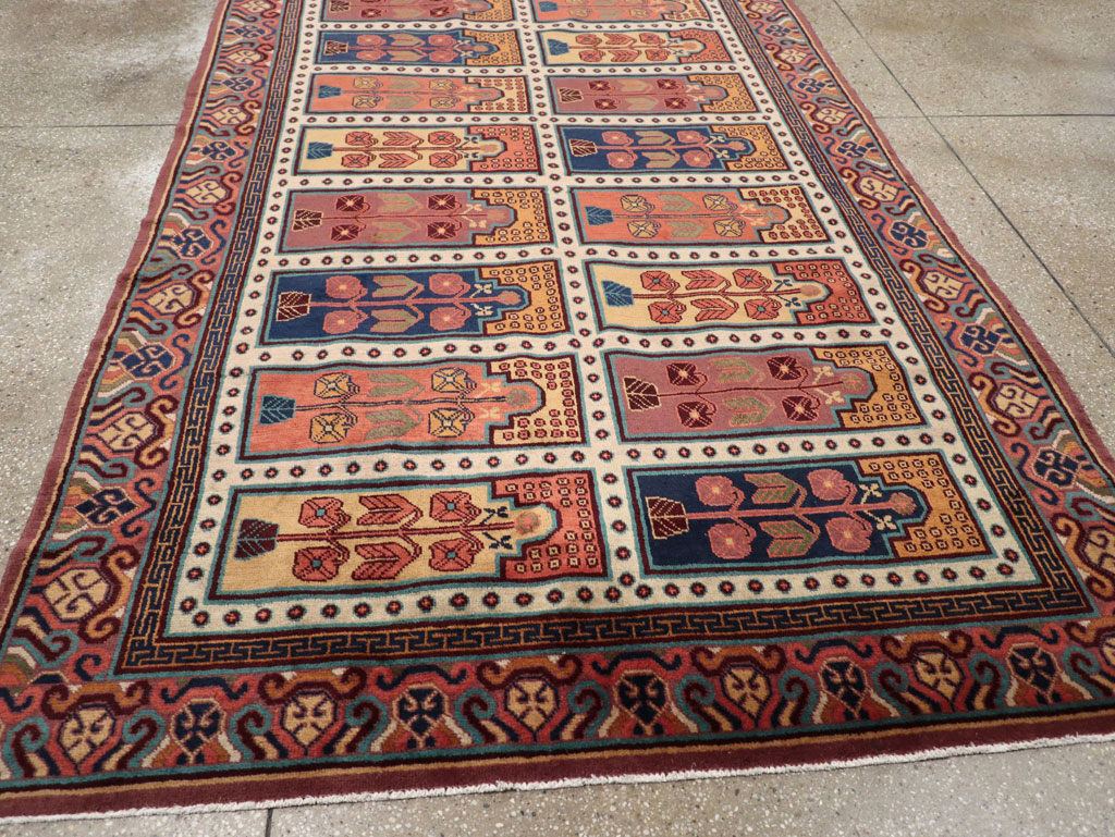 Vintage East Turkestan Khotan Accent Carpet, No.31937 - Gsblank
