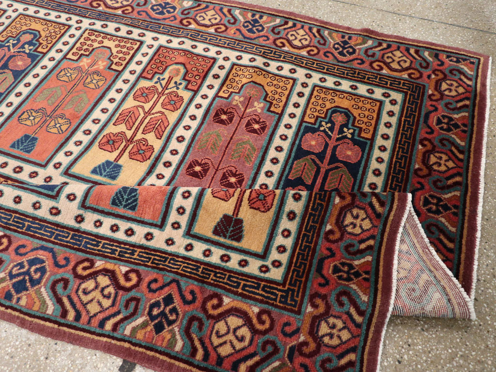 Vintage East Turkestan Khotan Accent Carpet, No.31937 - Gsblank