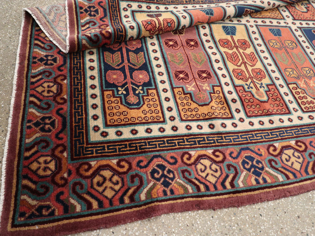 Vintage East Turkestan Khotan Accent Carpet, No.31937 - Gsblank