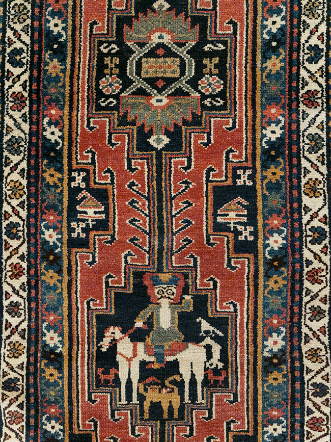 Antique Persian Kurdish Pictorial Rug, No.31953 - Gsblank