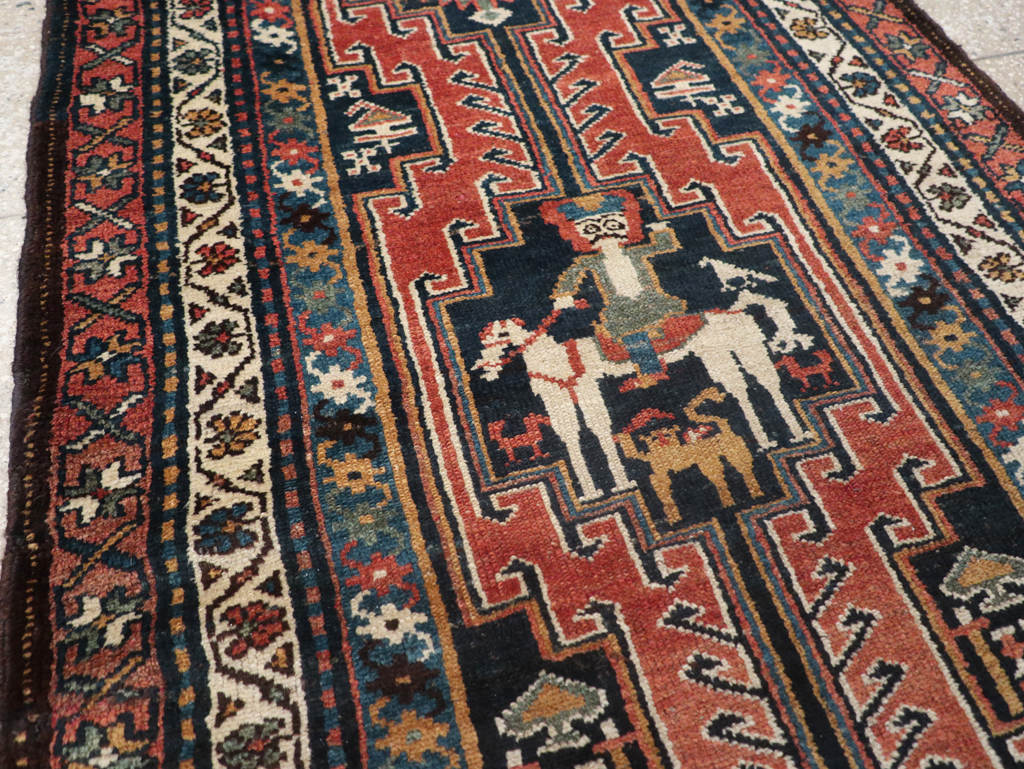 Antique Persian Kurdish Pictorial Rug, No.31953 - Gsblank