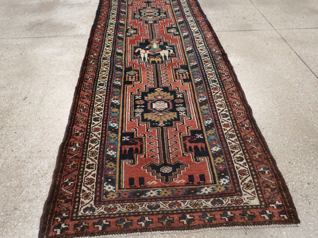 Antique Persian Kurdish Pictorial Rug, No.31953 - Gsblank