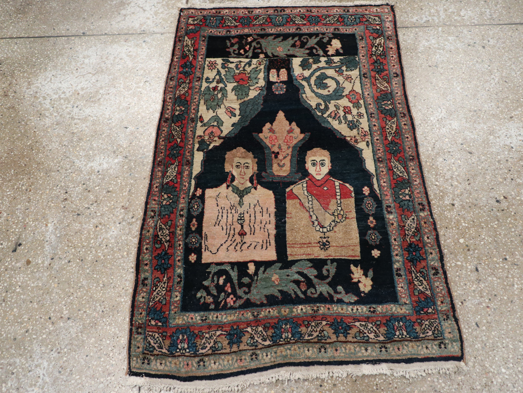 Antique Persian Bidjar Pictorial Rug, No.31954 - Gsblank