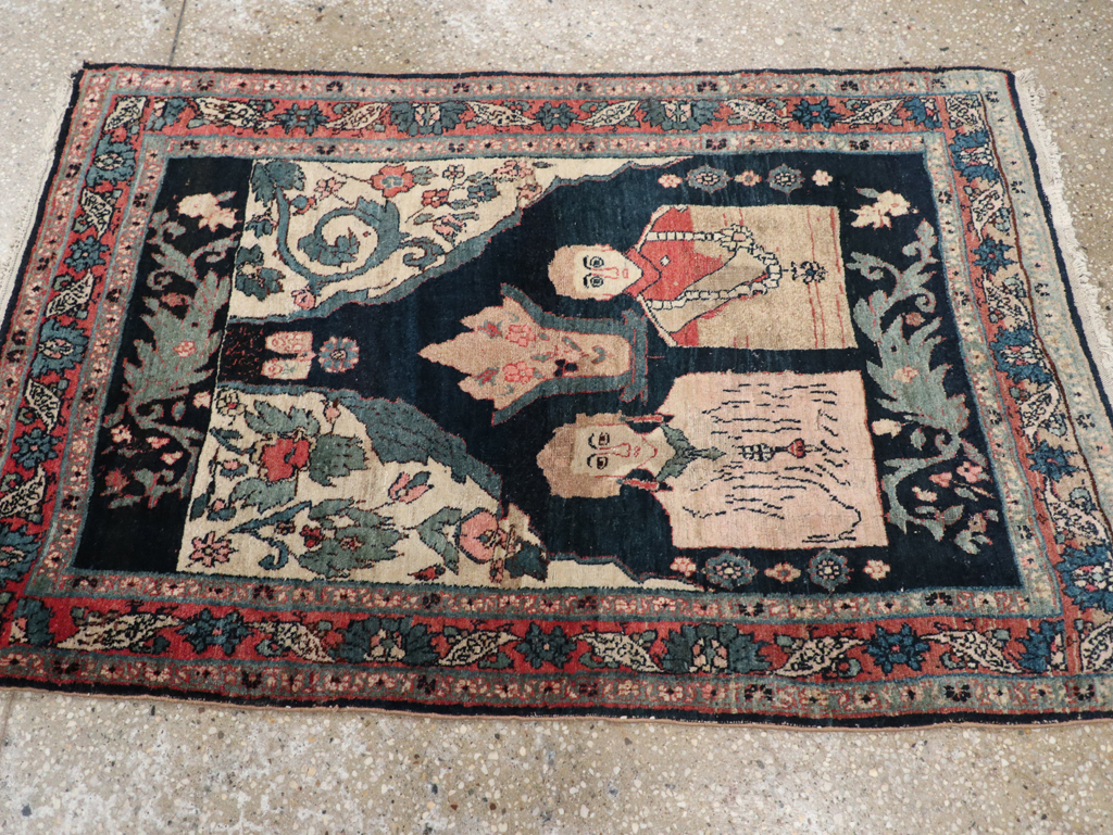 Antique Persian Bidjar Pictorial Rug, No.31954 - Gsblank