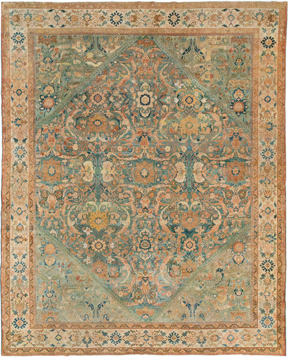 Antique Persian Mahal Room Size Carpet, No.31964 - Gsblank