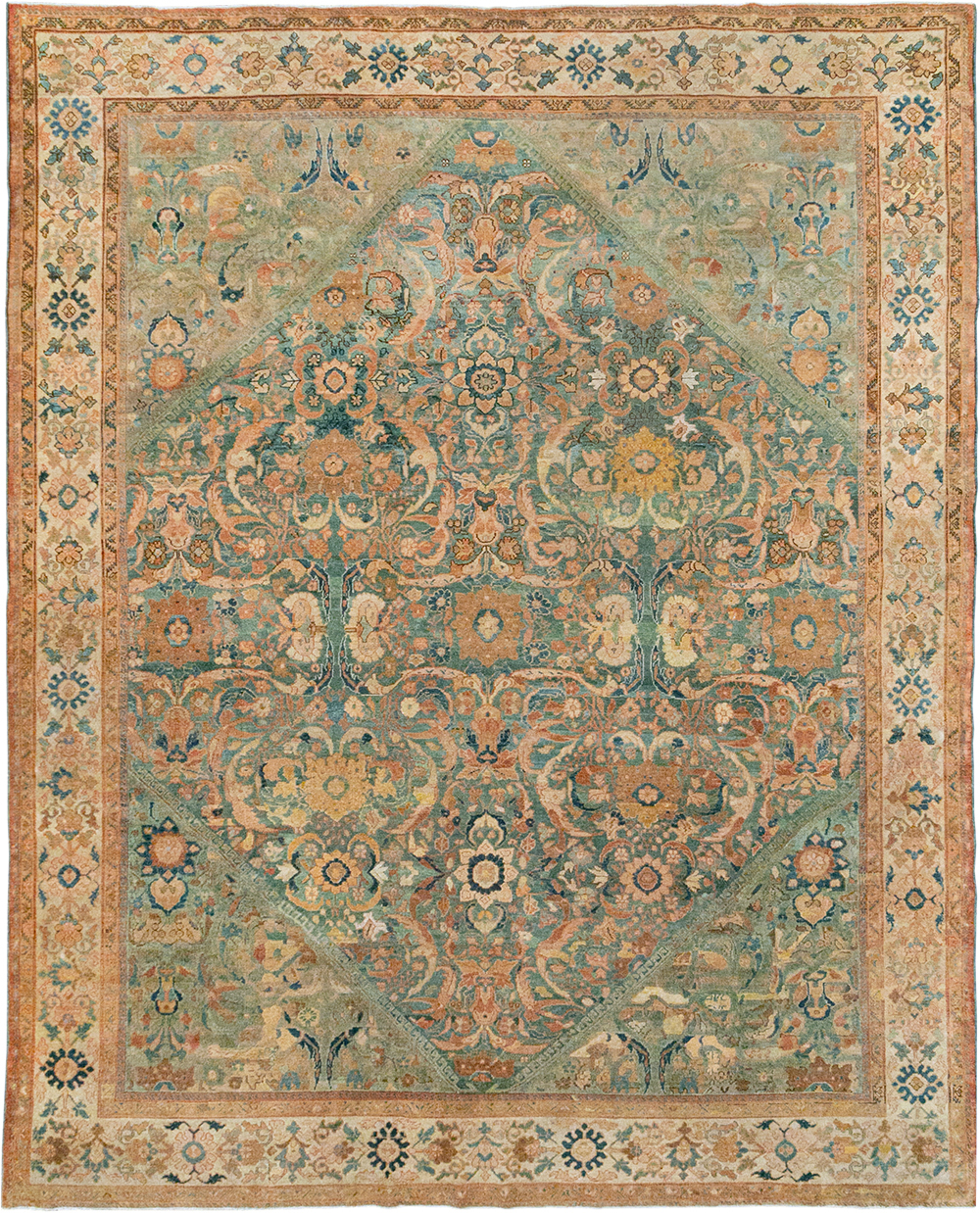 Antique Persian Mahal Room Size Carpet, No.31964 - Gsblank