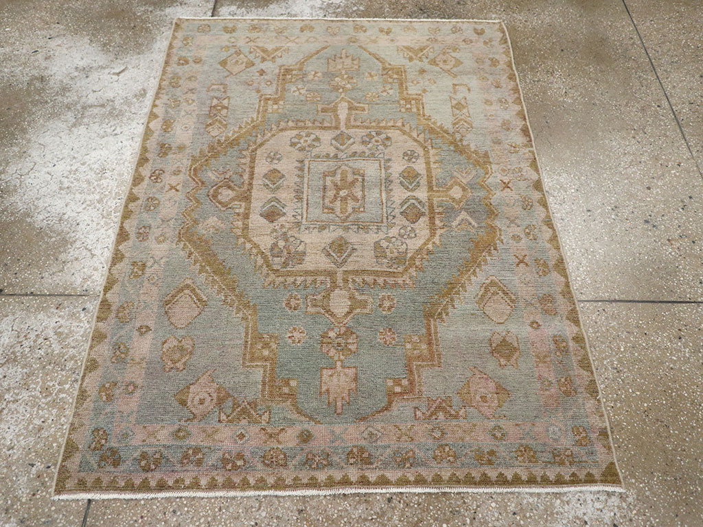 Vintage Persian Malayer Throw Rug, No.31970 - Gsblank