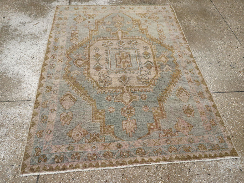 Vintage Persian Malayer Throw Rug, No.31970 - Gsblank