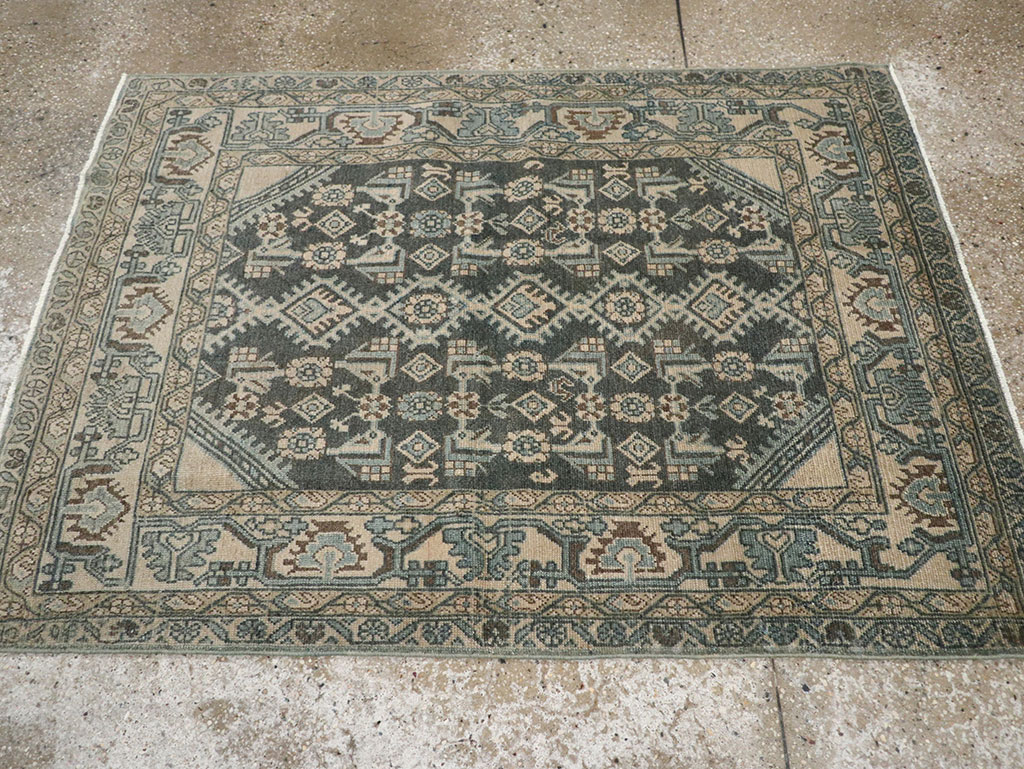 Vintage Persian Malayer Throw Rug, No.31972 - Gsblank