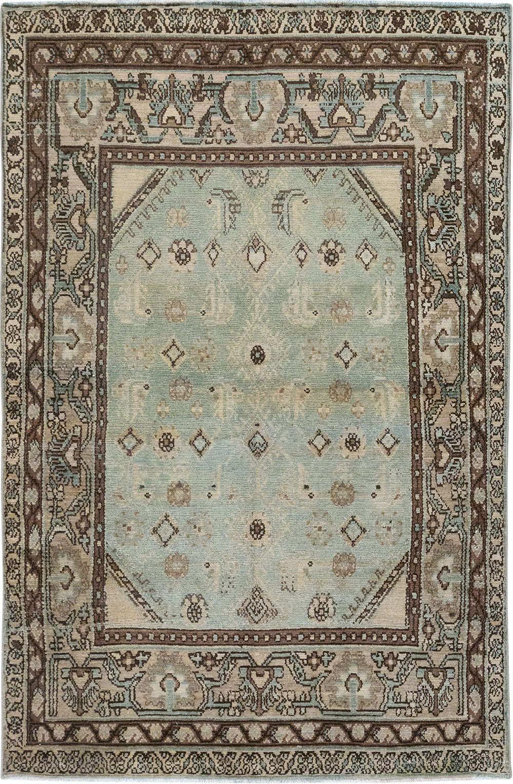 Vintage Persian Malayer Throw Rug, No.31973 - Gsblank