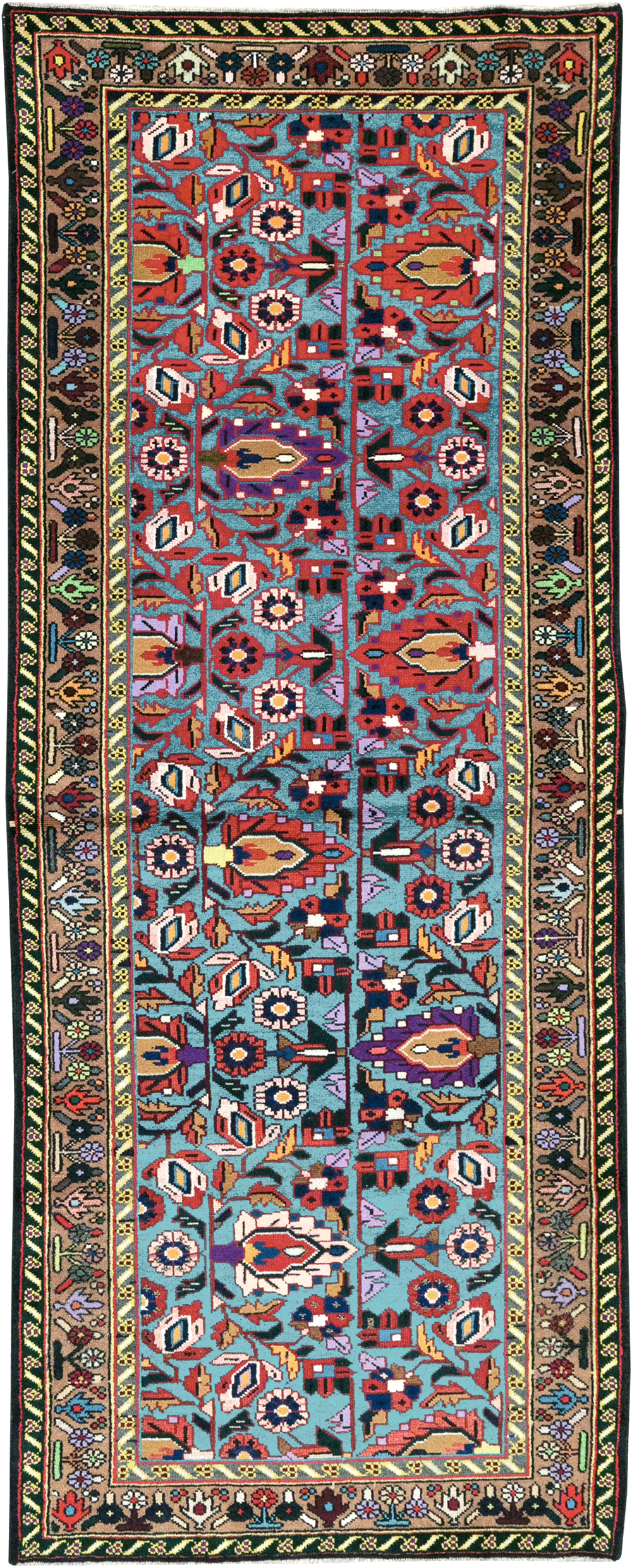 Vintage Persian Malayer Throw Rug, No.31975 - Gsblank