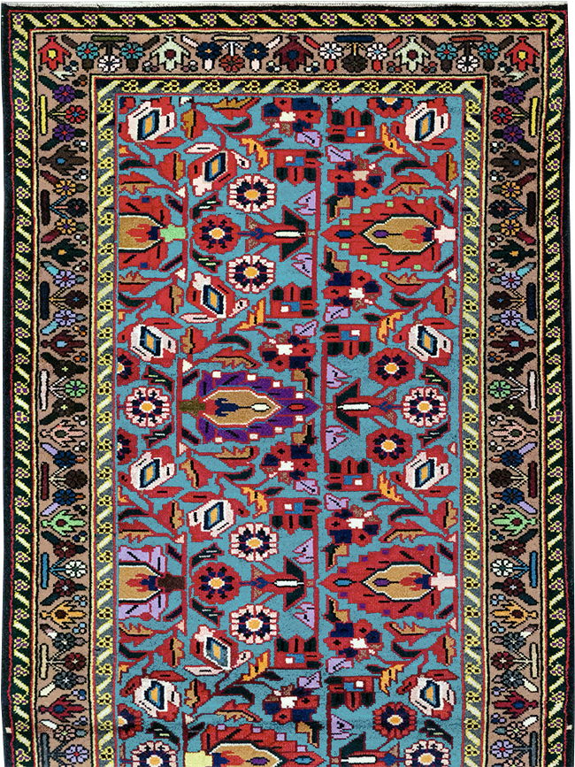 Vintage Persian Malayer Throw Rug, No.31975 - Gsblank