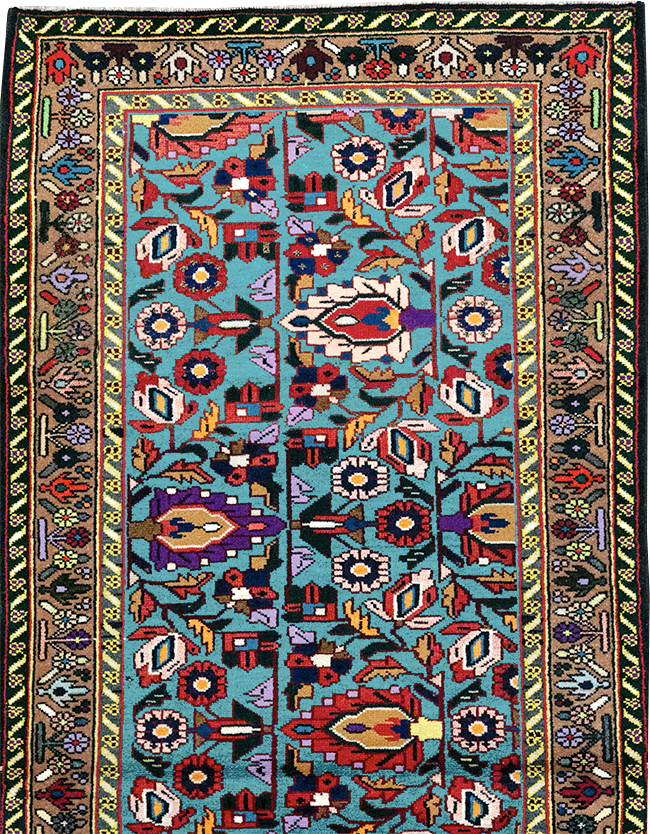 Vintage Persian Malayer Throw Rug, No.31975 - Gsblank