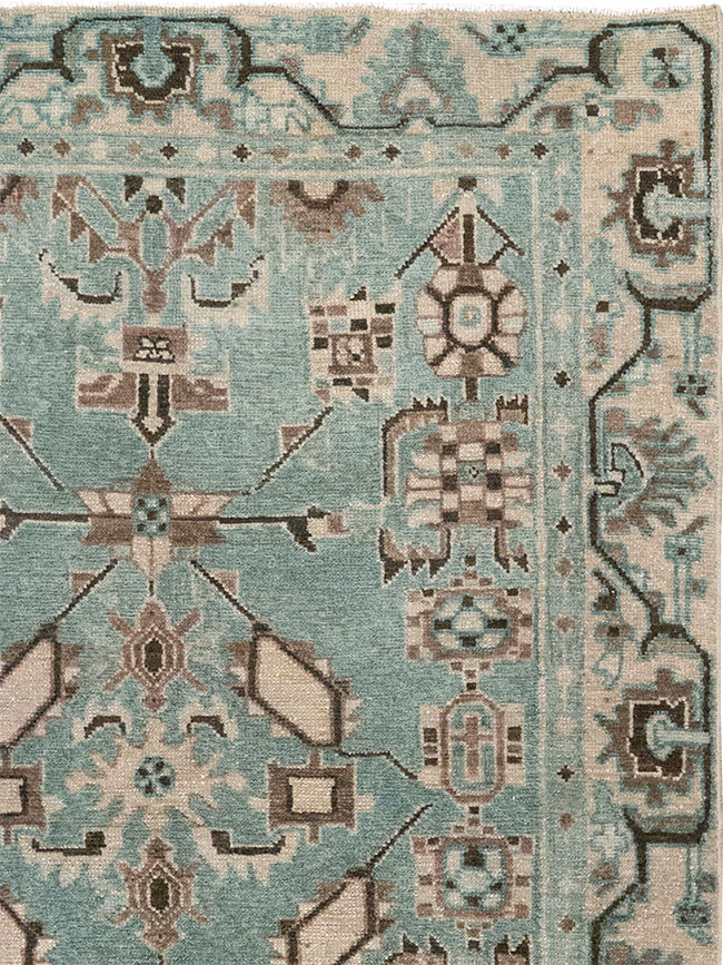 Vintage Persian Malayer Throw Rug, No.31976 - Gsblank