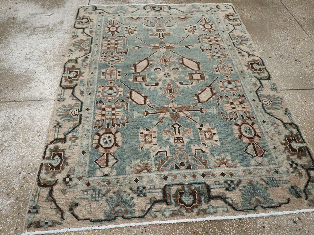 Vintage Persian Malayer Throw Rug, No.31976 - Gsblank