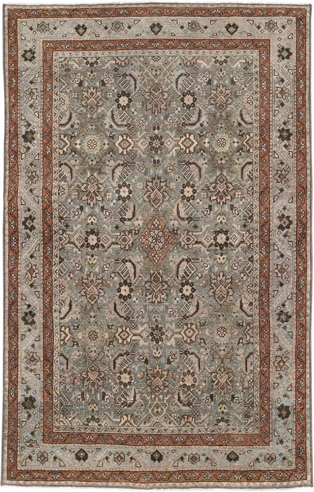 Antique Persian Tabriz Throw Rug, No.31985 - Gsblank