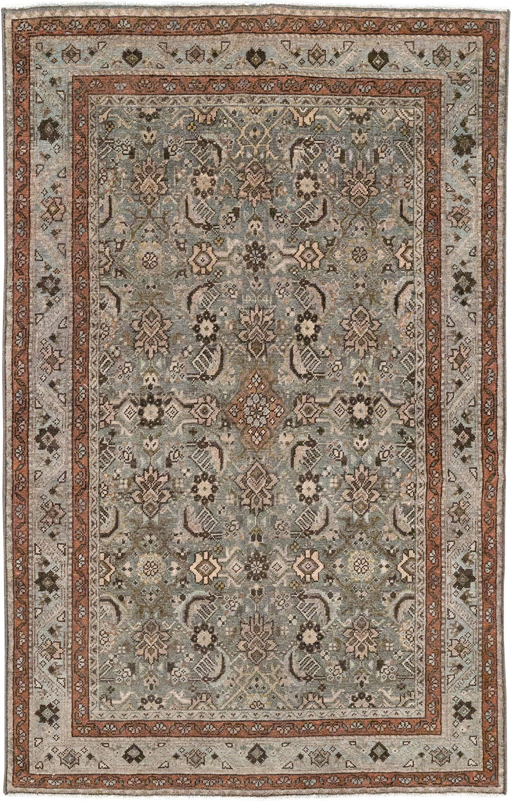 Antique Persian Tabriz Throw Rug, No.31985 - Gsblank