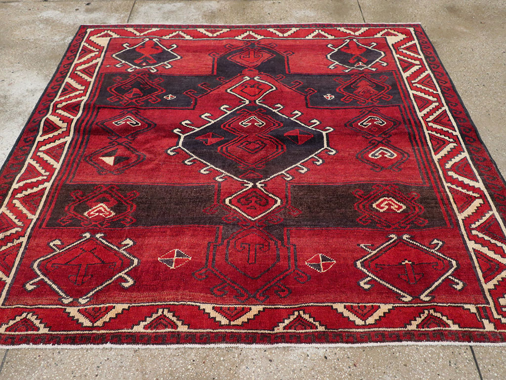 Vintage Persian Lori Square Accent Rug, No.31998 - Gsblank