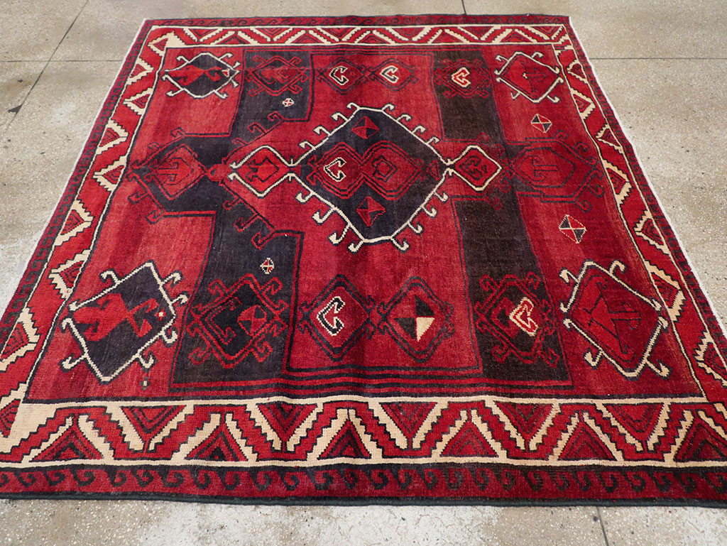 Vintage Persian Lori Square Accent Rug, No.31998 - Gsblank