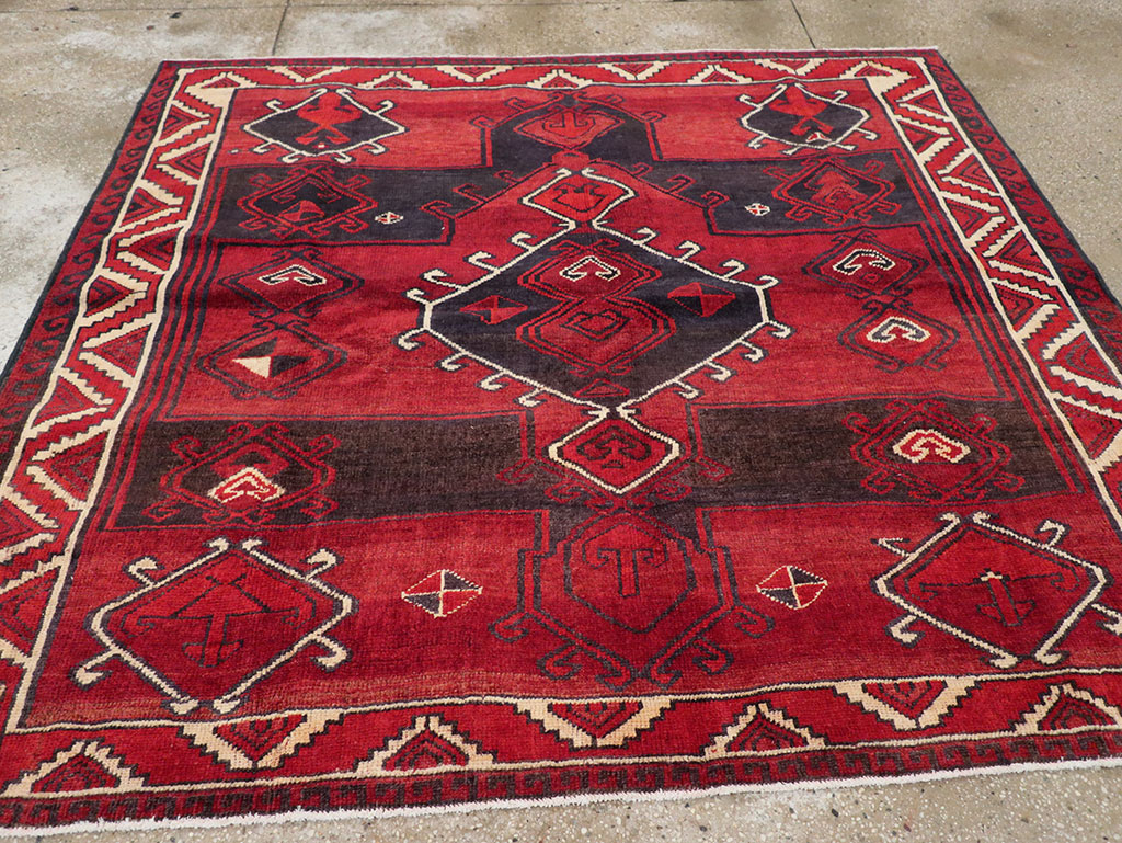 Vintage Persian Lori Square Accent Rug, No.31998 - Gsblank