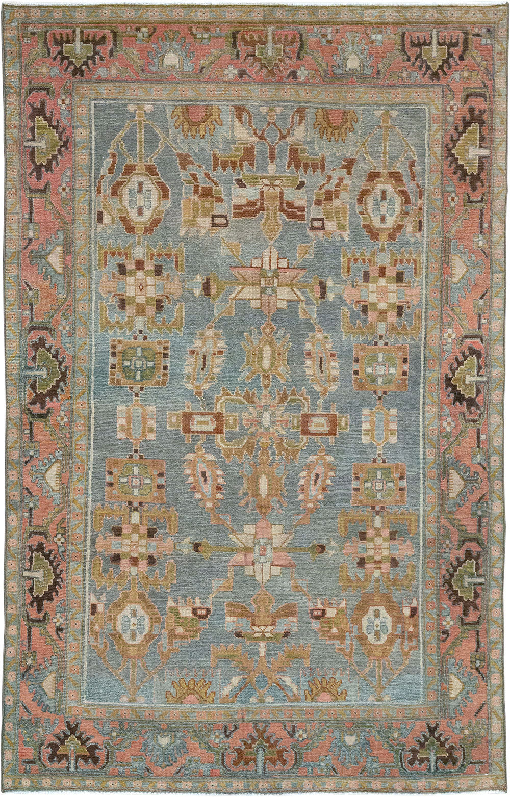 Vintage Persian Malayer Throw Rug, No.31999 - Gsblank