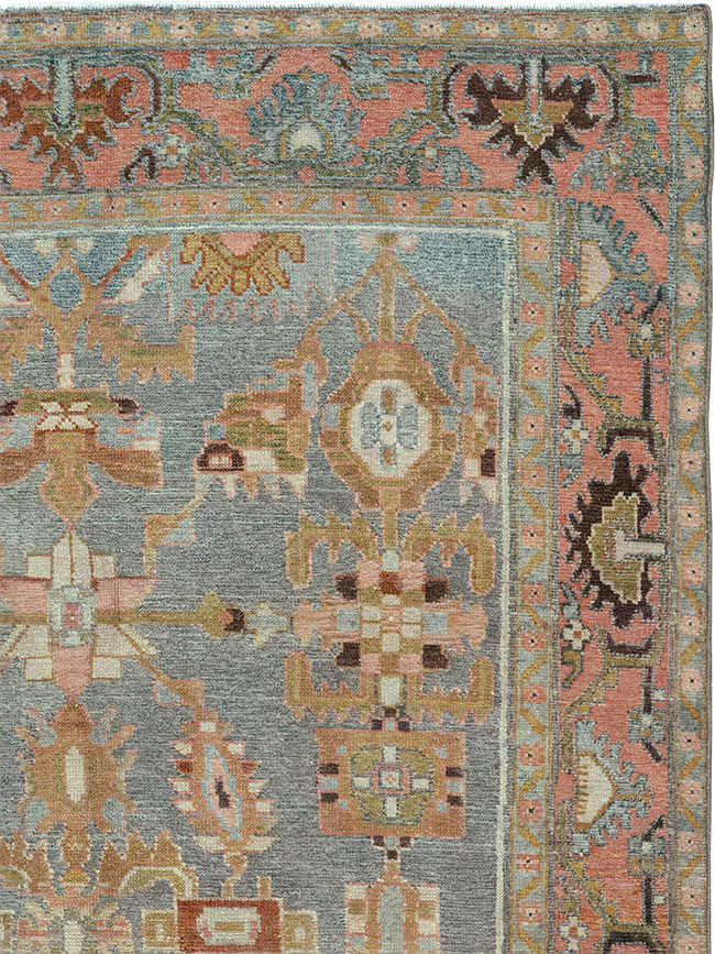 Vintage Persian Malayer Throw Rug, No.31999 - Gsblank